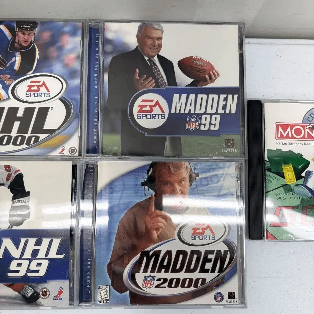 NHL 99‎ 2000 Madden 99 2000 Monopoly 1995 Edition PC Games CD-ROM